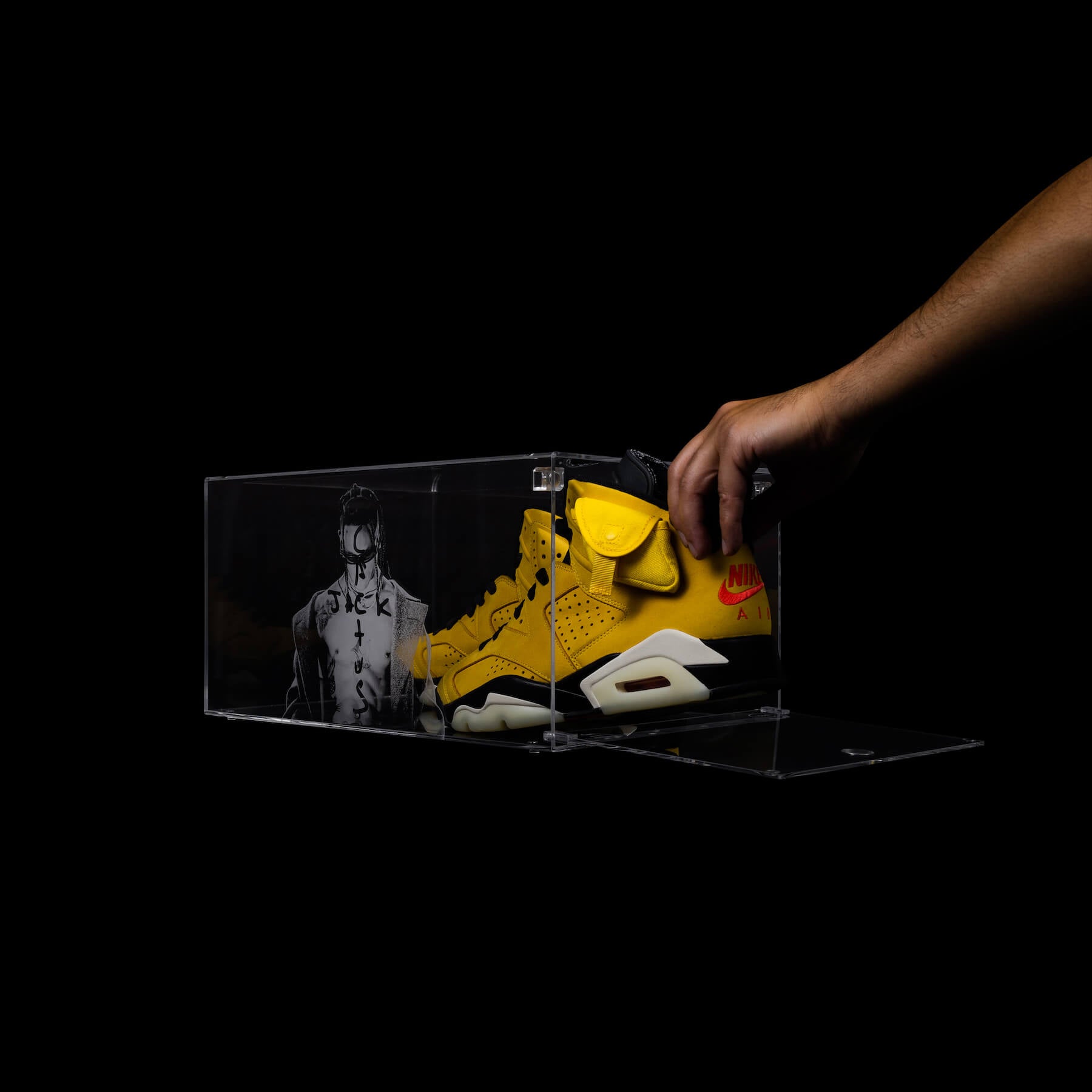 Looksee Designs - Travis Scott - Nike x Cactus Jack - Acrylic Sneaker Display - Shoe Wall - Clear Shoe Boxes - shoe storage clear