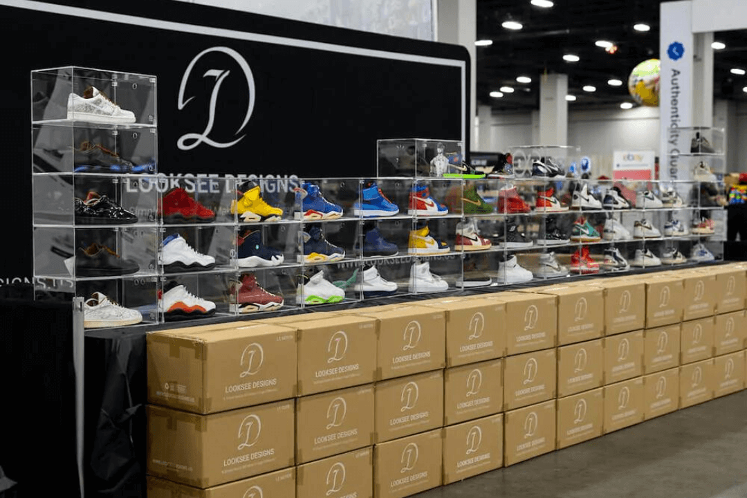 looksee designs - shoe wall - sneaker storage - shoe storage - clear shoe storage