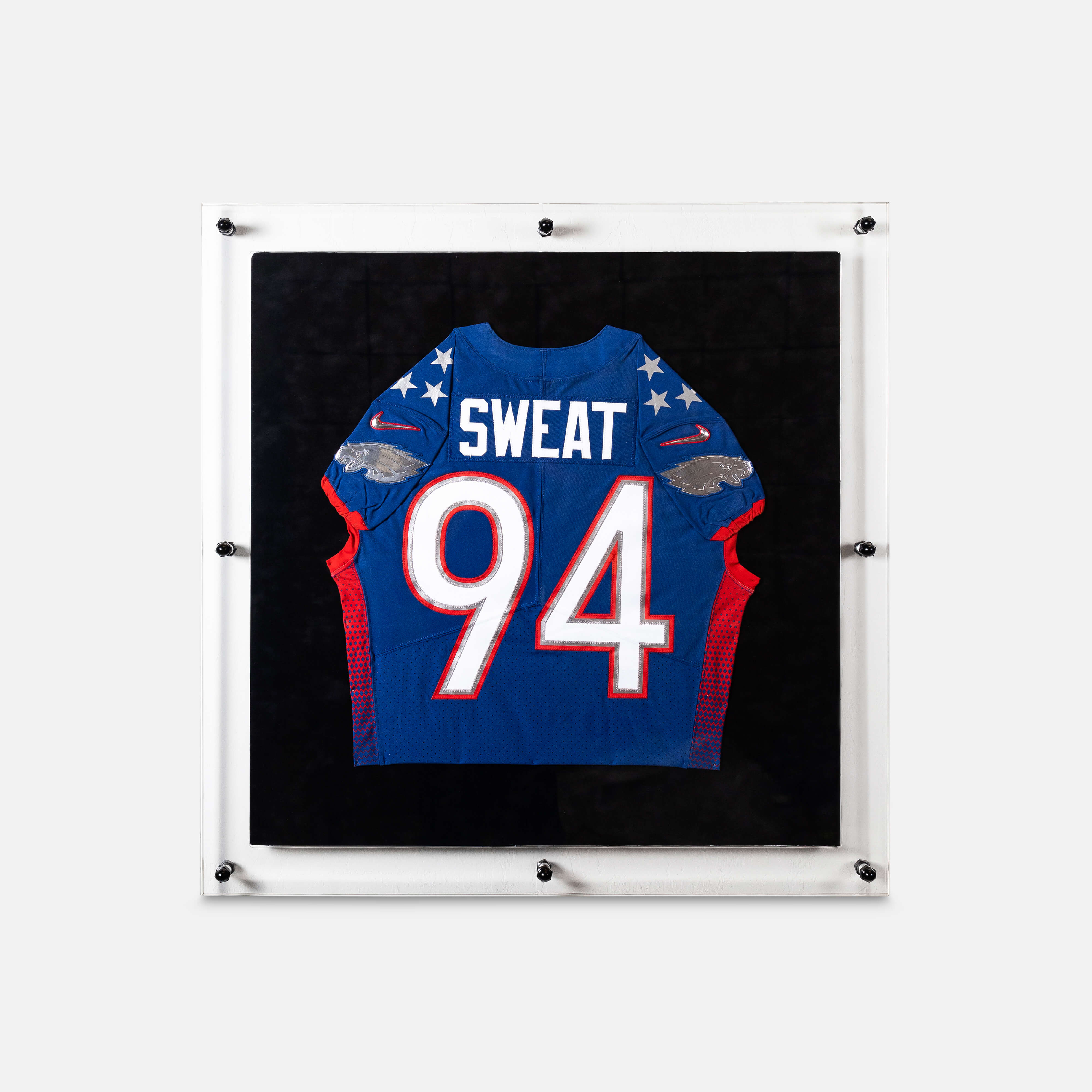Acrylic Jersey Display - Looksee Designs - Josh Sweat Jersey - NFL Jersey Frame