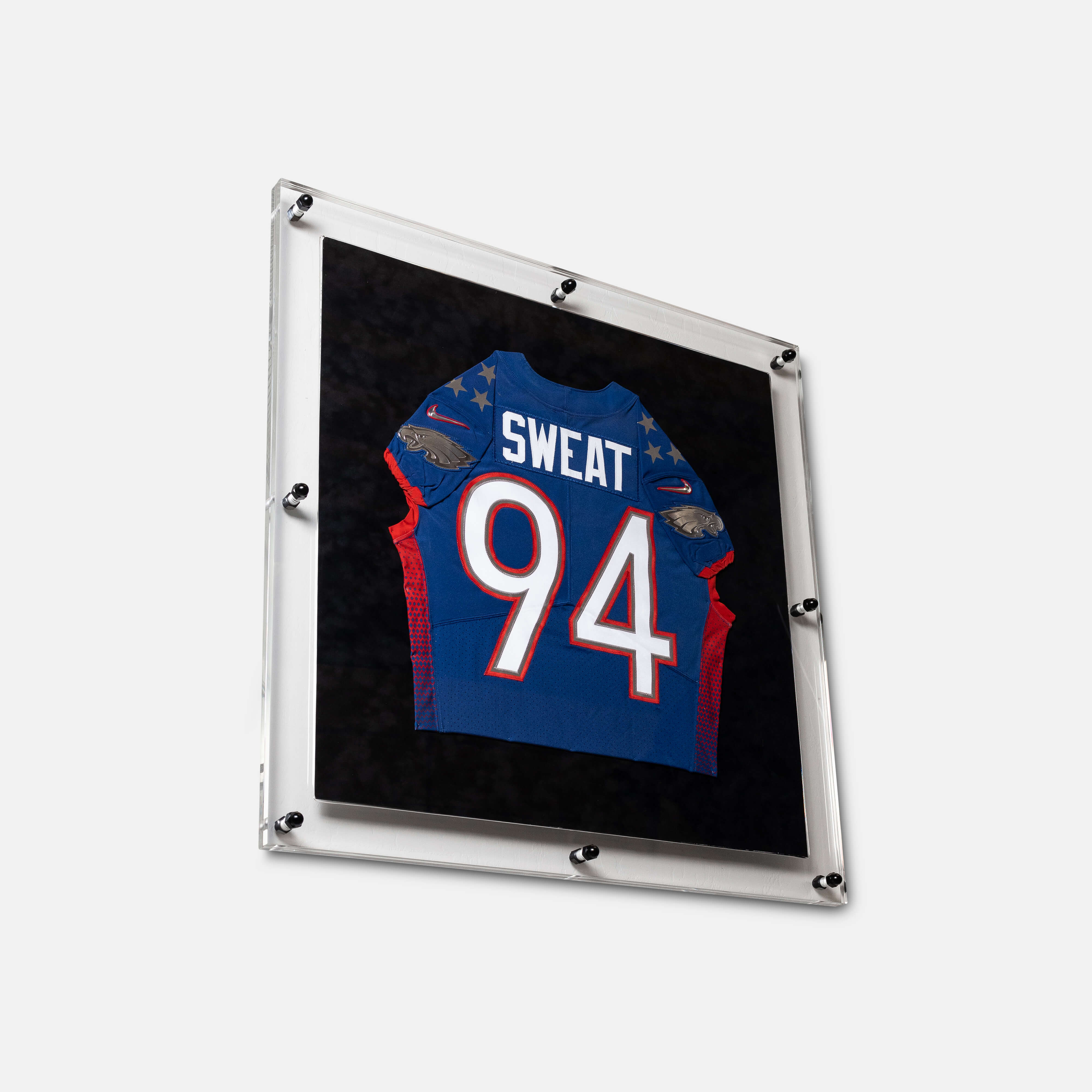 Acrylic Jersey Display - Looksee Designs - Josh Sweat Jersey - NFL Jersey Frame